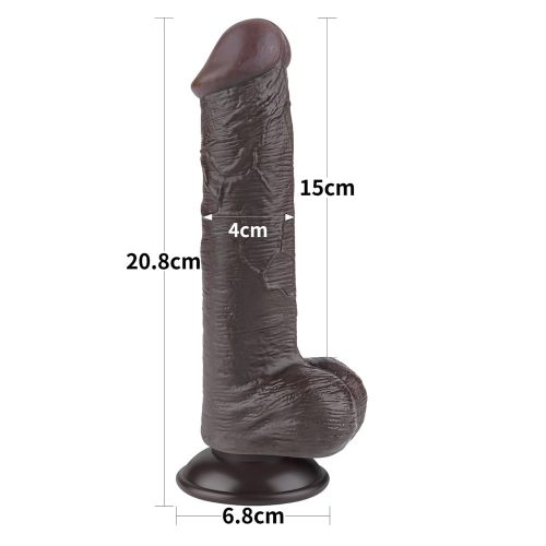 8'' Sliding Skin Dual Layer Dong Black III_B15O50_3