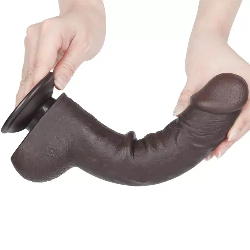 9.5'' Sliding Skin Dual Layer Dong Black