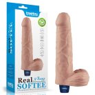 9" REAL SOFTEE Rechargeable Vibrating Dildo (Flesh)