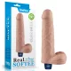 9" REAL SOFTEE Rechargeable Vibrating Dildo (Flesh)