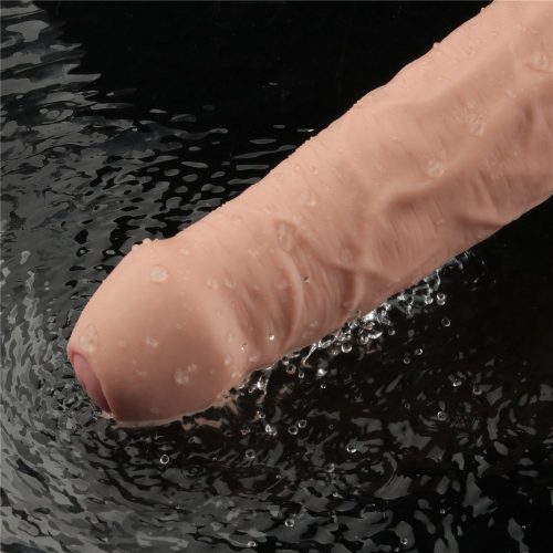9" REAL SOFTEE Rechargeable Vibrating Dildo (Flesh)