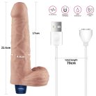 9" REAL SOFTEE Rechargeable Vibrating Dildo (Flesh)