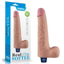   10" REAL SOFTEE Rechargeable Vibrating Dildo(Flesh)_B15O50_4