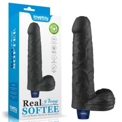   9" REAL SOFTEE Rechargeable Vibrating Dildo(Black)_B15O50_4