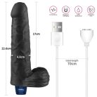 9" REAL SOFTEE Rechargeable Vibrating Dildo(Black)_B15O50_4
