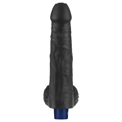 9" REAL SOFTEE Rechargeable Vibrating Dildo(Black)