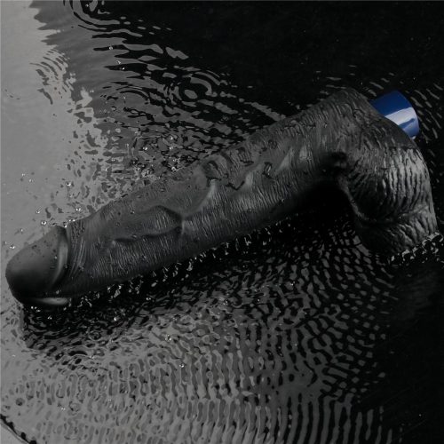 10" REAL SOFTEE Rechargeable Vibrating Dildo(Black)_B15O50_4