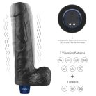 10" REAL SOFTEE Rechargeable Vibrating Dildo(Black)_B15O50_4