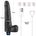 10" REAL SOFTEE Rechargeable Vibrating Dildo(Black)_B15O50_4