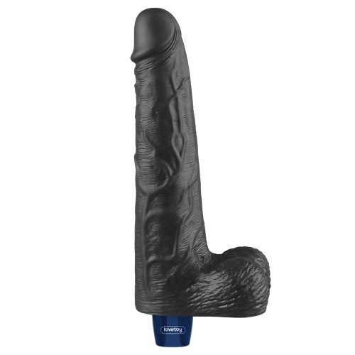 10" REAL SOFTEE Rechargeable Vibrating Dildo(Black)_B15O50_4