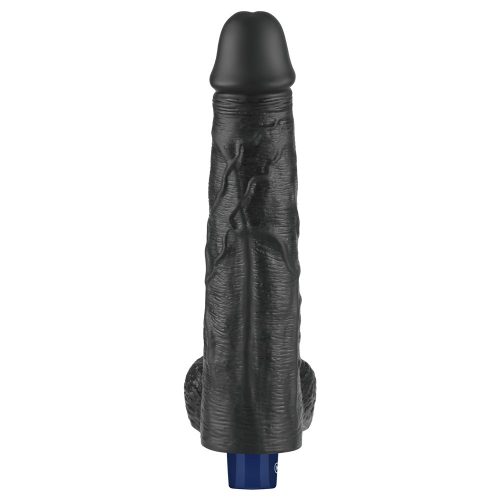 10" REAL SOFTEE Rechargeable Vibrating Dildo(Black)_B15O50_4