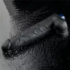 10.5" REAL SOFTEE Rechargeable Vibrating Dildo(Black)