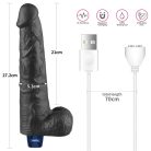 10.5" REAL SOFTEE Rechargeable Vibrating Dildo(Black)_B15O50_4