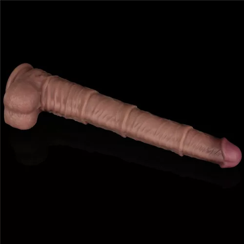 16'' Dual Layered Bendable Silicone Cock XXL(Flesh)