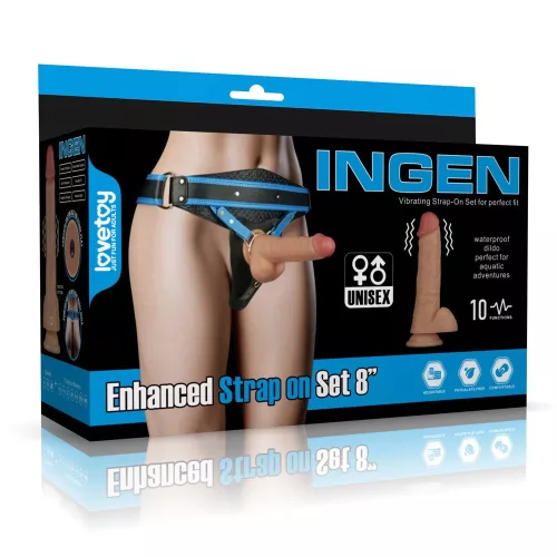 Vibrating Enhanced Strap on Set 8'' L/XL/2XL