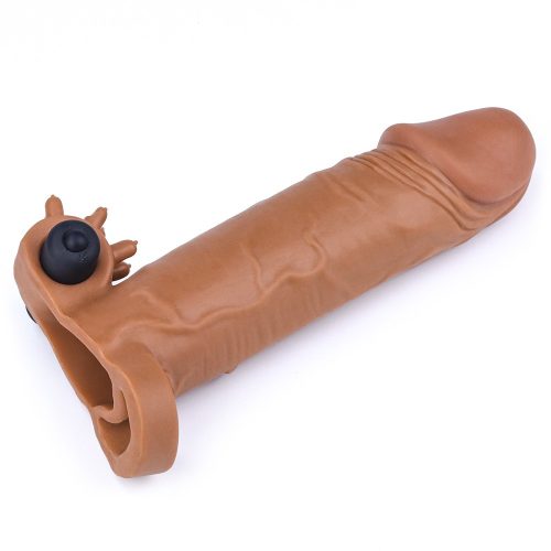 Pleasure X-Tender Vibrating Penis Sleeve #2 - Brown
