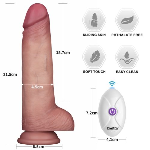 8.5" Vibrating Sliding Skin Pro II Silicone Dong