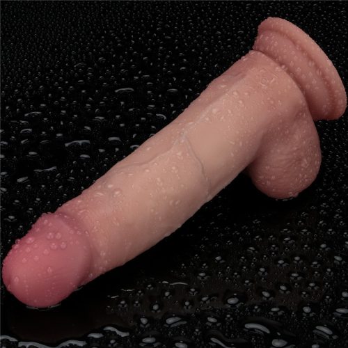 8" Vibrating Sliding Skin Pro II Silicone Dong