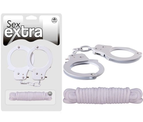 SEX EXTRA - METAL CUFFS & LOVE ROPE WHITE_B15O25_4