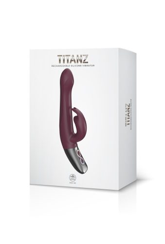 TITANZ 8.5" SILICONE RECHARGEABLE VIBRATOR IN RUBINE RED_B15O25_4