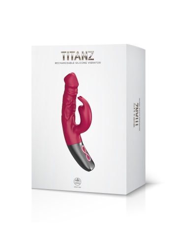 TITANZ 7" SILICONE RECHARGEABLE VIBRATOR IN PINK_B15O25_4