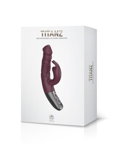 TITANZ 7" SILICONE RECHARGEABLE VIBRATOR IN RUBINE RED_B15O25_4