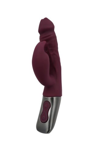 TITANZ 7" SILICONE RECHARGEABLE VIBRATOR IN RUBINE RED_B15O25_4