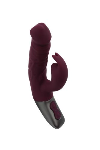 TITANZ 7" SILICONE RECHARGEABLE VIBRATOR IN RUBINE RED_B15O25_4