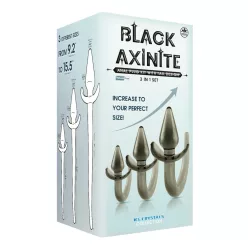 Black Axinite 3 In 1 Anal Plug Kit Set with Tail Design