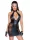 Short tulle dress, Powerwetlook inserts and corset binding - XL