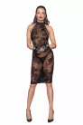 Midi tulle dress with velvet straps in the back - L