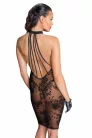 Midi tulle dress with velvet straps in the back - L