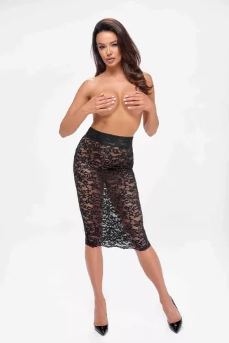 Ambivalence lace up midi skirt  - M