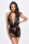 Mythos mini flocked mesh dress with jewelry rhinestone chain - XL