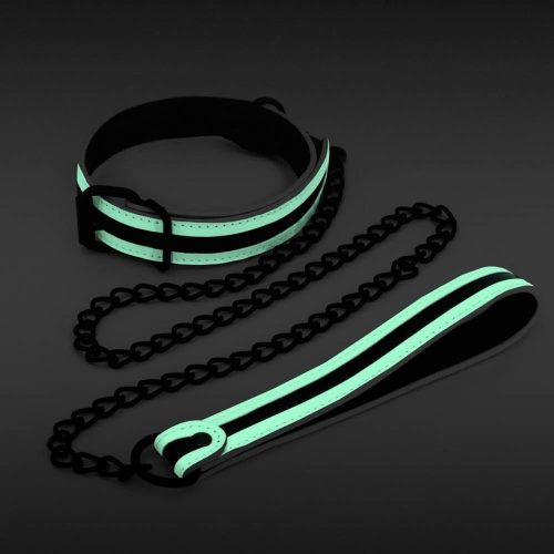 GLO Bondage - Collar and Leash - Green_B0O25_2