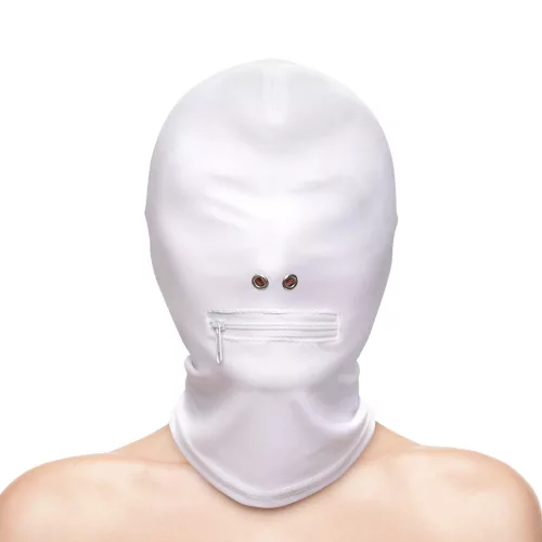 Fetish & Fashion - Zippered Mouth Hood - White - Alternate Package