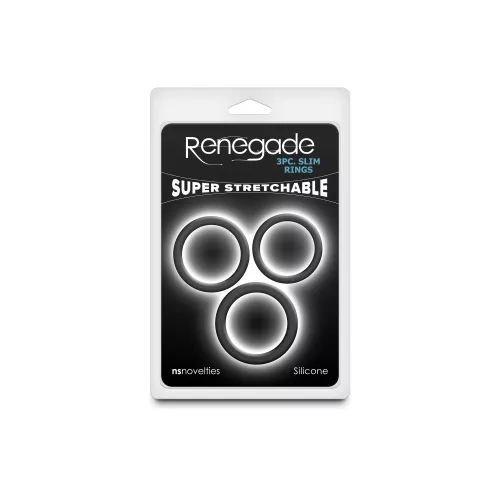 Renegade - 3pc Slim Rings - Black