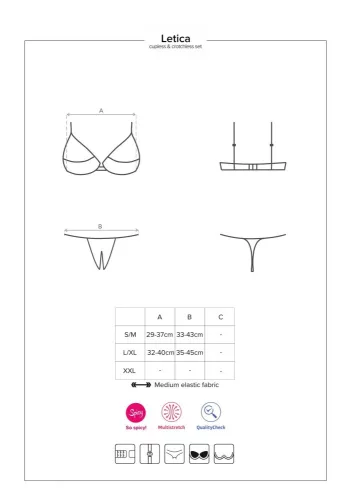 Letica 2 pcs cupless set black  S/M