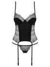 Sharlotte corset & thong black  S/M