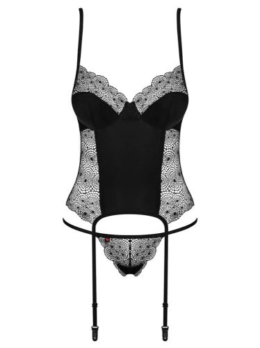 Sharlotte corset & thong black  S/M