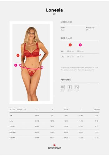 Lonesia 2-pcs set red L/XL