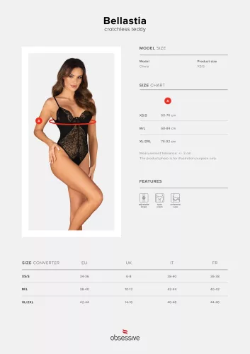 Bellastia crotchless teddy  M/L
