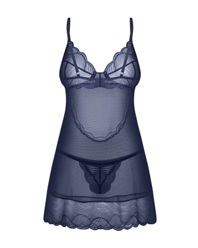 Nightly Blue chemise & thong XS/S