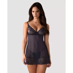 Nightly Blue chemise & thong M/L