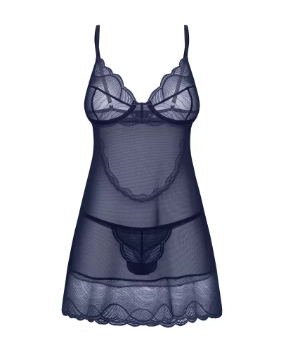 Nightly Blue chemise & thong M/L