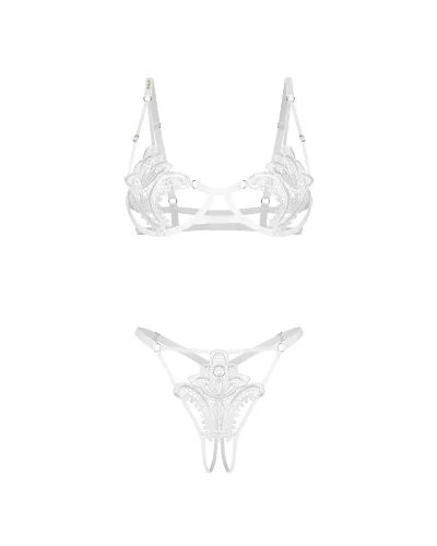 Luise Sublim White 2-pcs crotchless set L/XL
