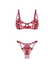 Luise Sublim Red 2-pcs crotchless set L/XL