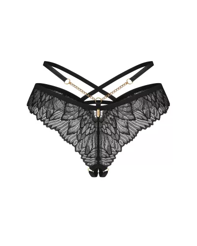 Matildea Black crotchless thong  L/XL