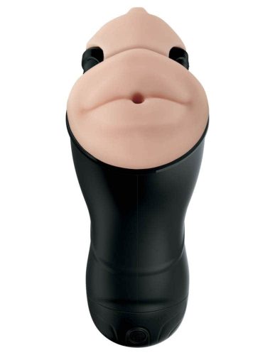 Double Penetration Vibrating Stroker  Light/Black