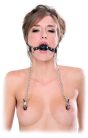 Deluxe Ball Gag and Nipple Clamps  Silver/Black